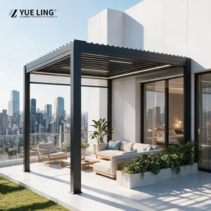 Aluminum Louvered Roof Bioclimatic Pergola 3X3m 3X4m 4X4m 6X4m Custom Size