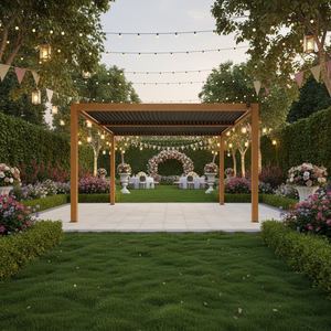 Factory Price Pergola Aluminium Outdoor Aluminum Pergola Motorized Aluminum Pergola Louver Pergola with Remote