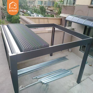 Modern Bioclimatic Pergola For Garden Patio DIY Retractable Louvered Roof With Motor Fancy Powder Coated Frame For Gazebo
